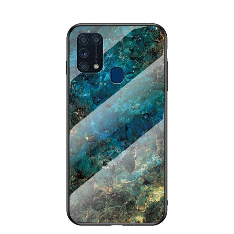 Hülle Samsung Galaxy M31 Schwarz Gehärtetes Premium-Glas