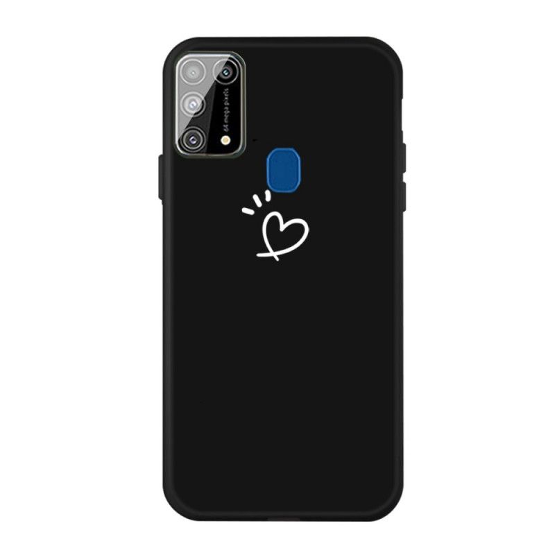 Hülle Samsung Galaxy M31 Schwarz Handyhülle Schlagendes Herzsilikon