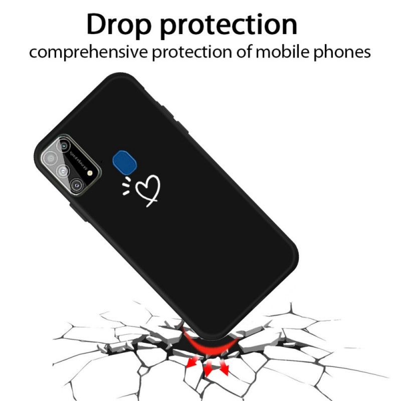 Hülle Samsung Galaxy M31 Schwarz Handyhülle Schlagendes Herzsilikon