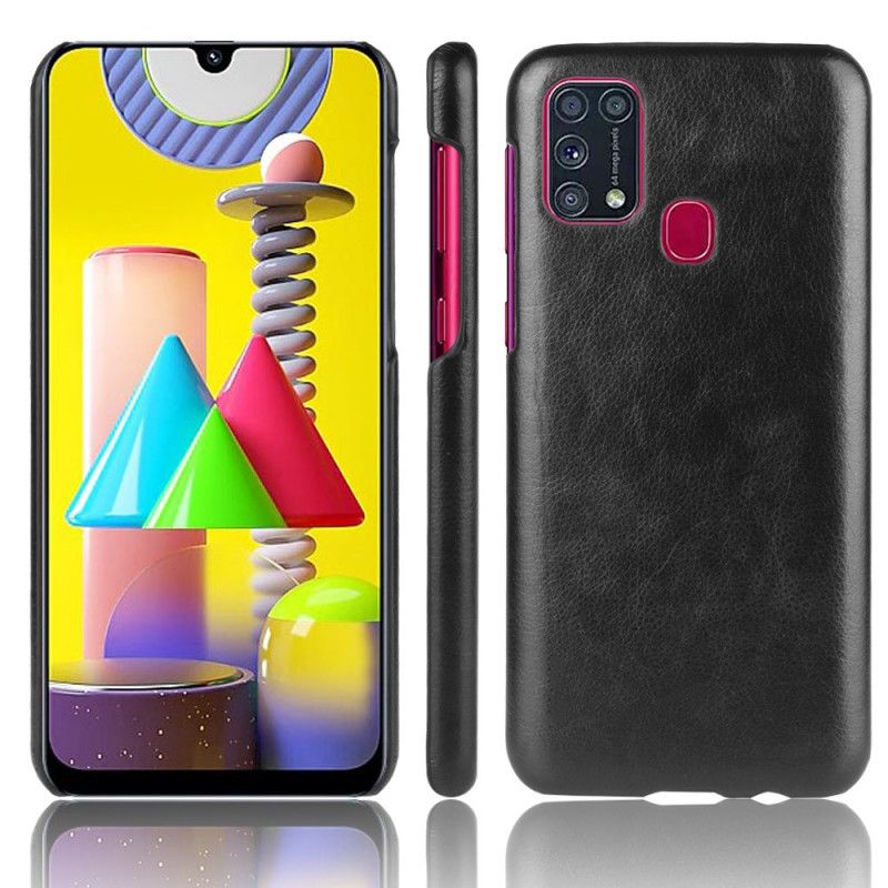 Hülle Samsung Galaxy M31 Schwarz Performance Lychee Ledereffekt