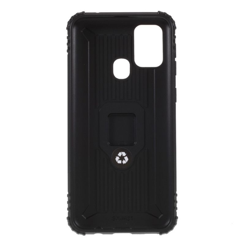 Hülle Samsung Galaxy M31 Schwarz Ring Und Kohlefaser