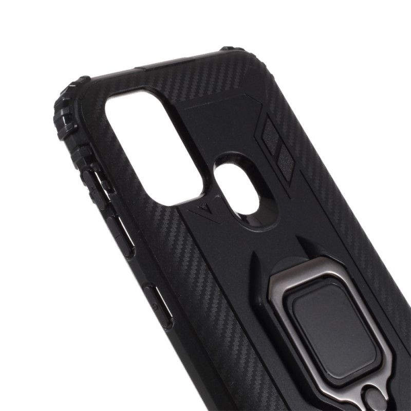 Hülle Samsung Galaxy M31 Schwarz Ring Und Kohlefaser