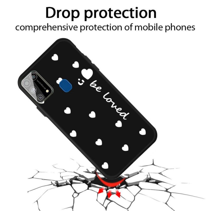 Hülle Samsung Galaxy M31 Schwarz Silikonherz Geliebt Werden