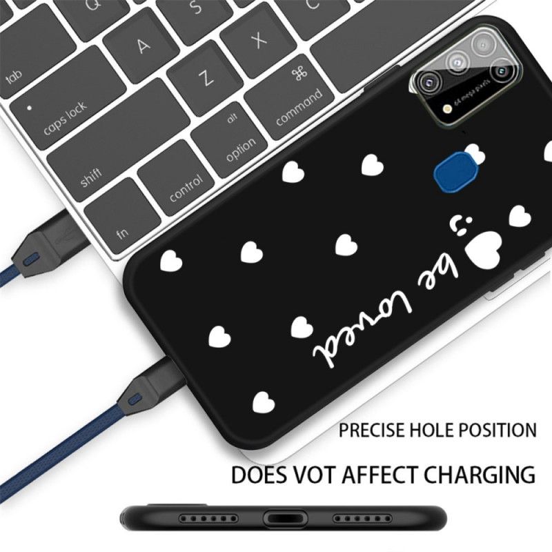 Hülle Samsung Galaxy M31 Schwarz Silikonherz Geliebt Werden