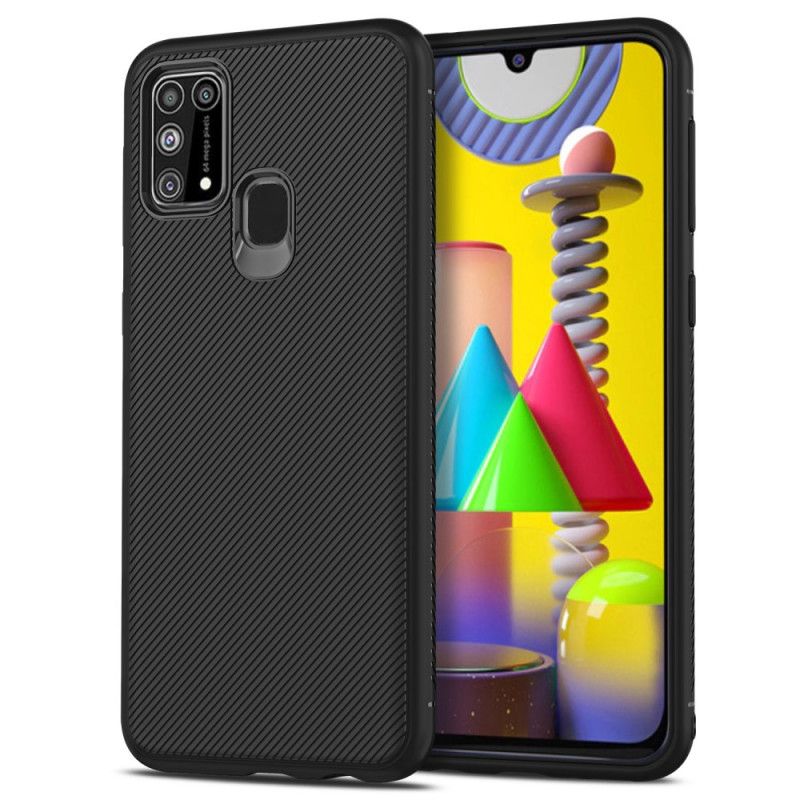 Hülle Samsung Galaxy M31 Schwarz Twill Der Jazzserie