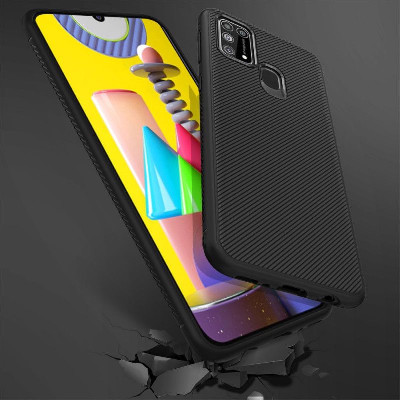 Hülle Samsung Galaxy M31 Schwarz Twill Der Jazzserie