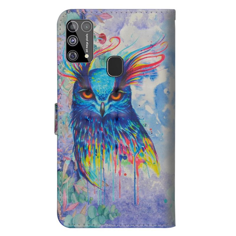 Lederhüllen Für Samsung Galaxy M31 Aquarellvogel