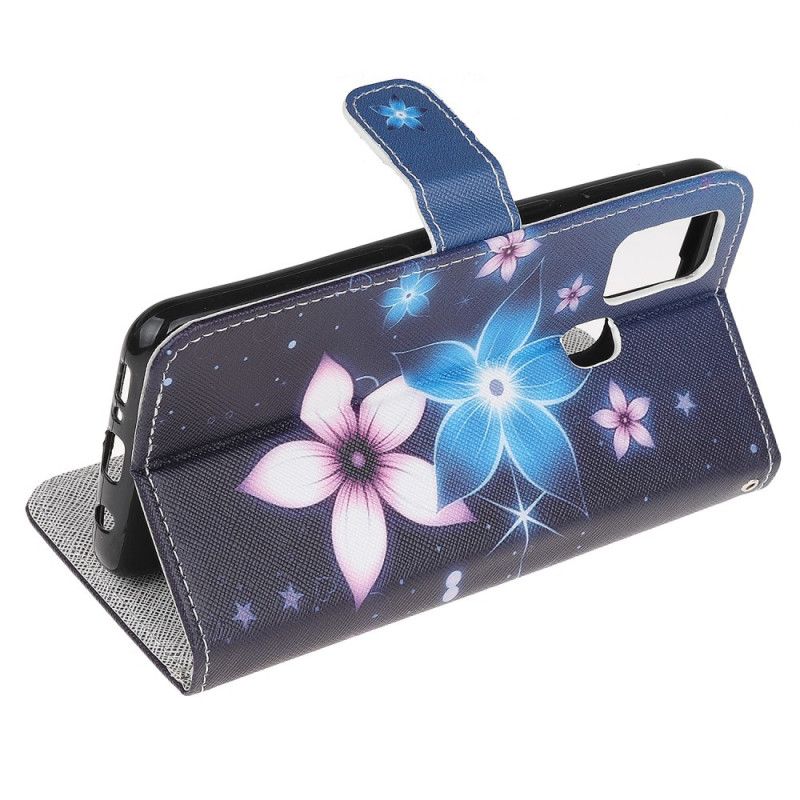 Lederhüllen Für Samsung Galaxy M31 Mondblumen Mit Tanga