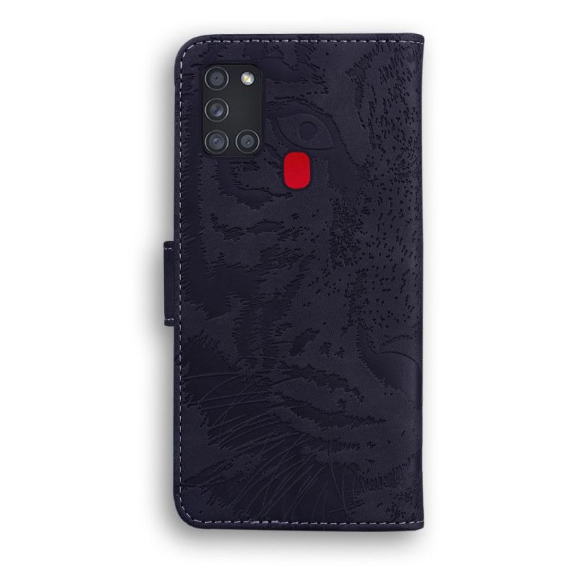 Lederhüllen Für Samsung Galaxy M31 Schwarz Tigergesichtsdruck