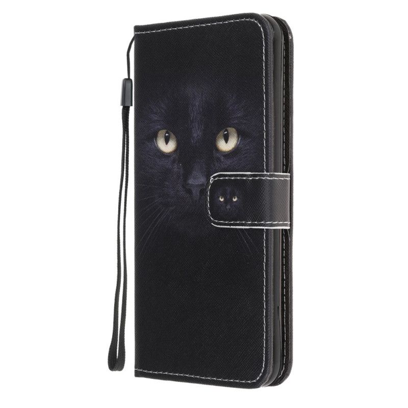 Lederhüllen Für Samsung Galaxy M31 Schwarze Katzenaugen Mit Tanga