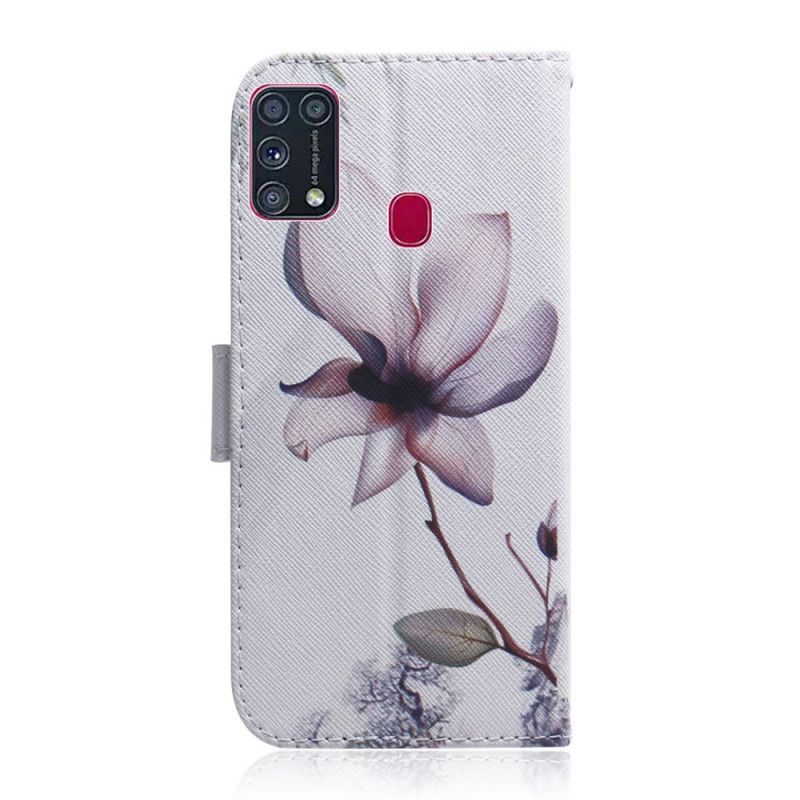 Lederhüllen Samsung Galaxy M31 Alte Rosenblüte