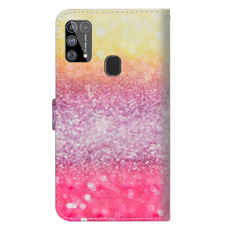 Lederhüllen Samsung Galaxy M31 Gradient Magenta Glitter