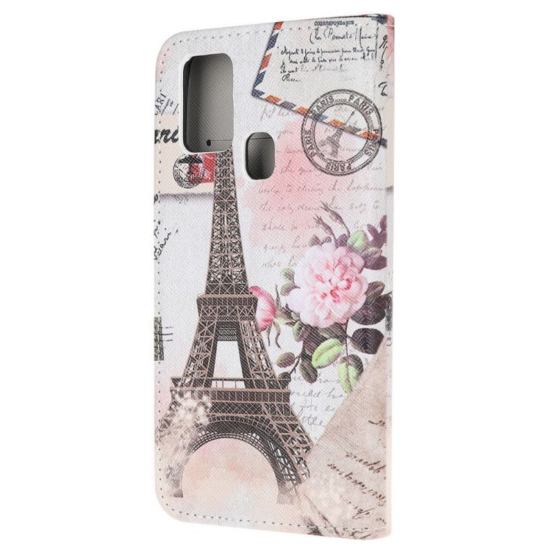 Lederhüllen Samsung Galaxy M31 Handyhülle Retro-Eiffelturm