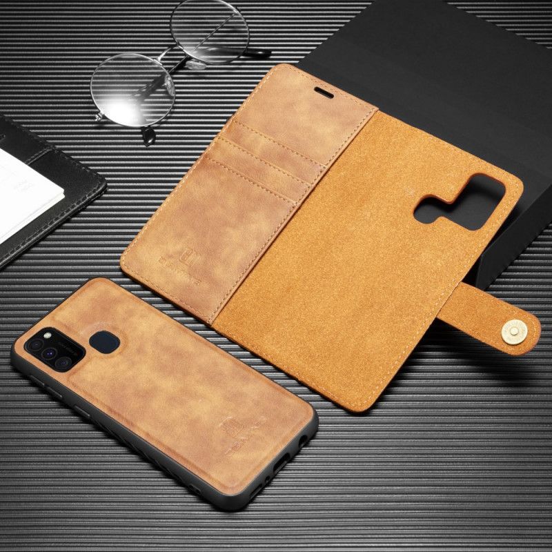 Lederhüllen Samsung Galaxy M31 Schwarz Dg. Ming Abnehmbaren Koffer