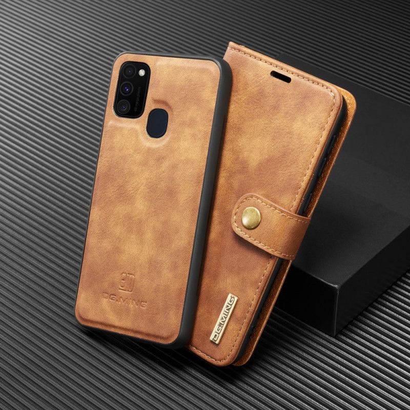 Lederhüllen Samsung Galaxy M31 Schwarz Dg. Ming Abnehmbaren Koffer
