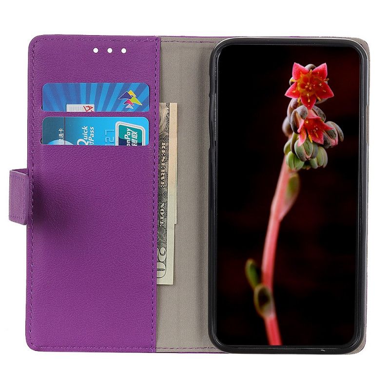 Lederhüllen Samsung Galaxy M31 Schwarz Einfacher Glänzender Ledereffekt