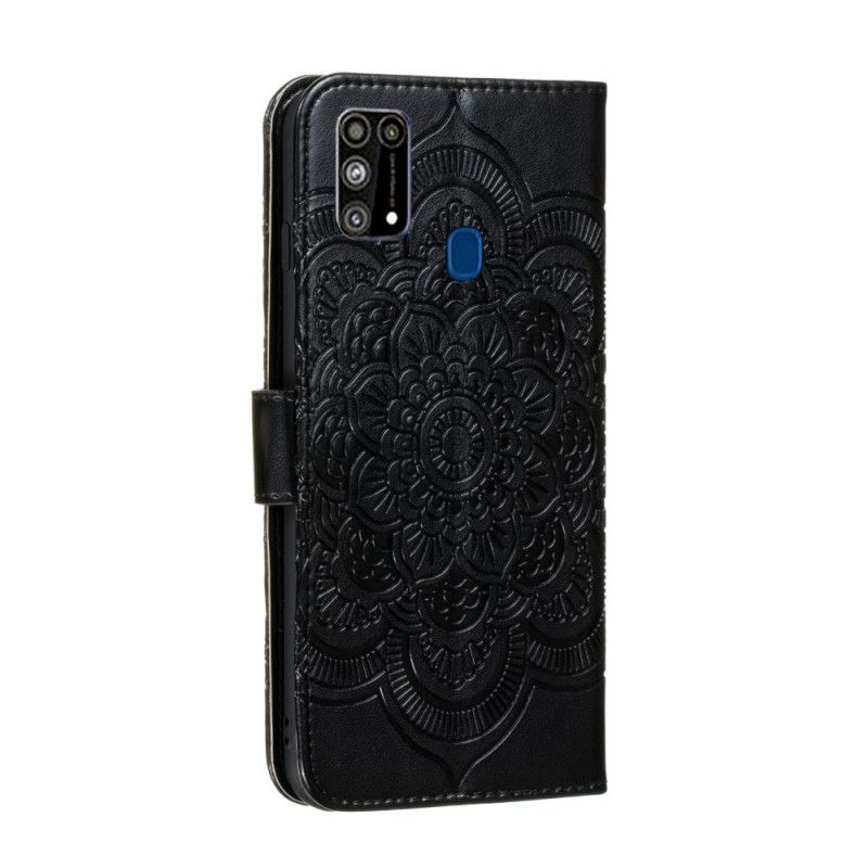 Lederhüllen Samsung Galaxy M31 Schwarz Gesamtes Mandala