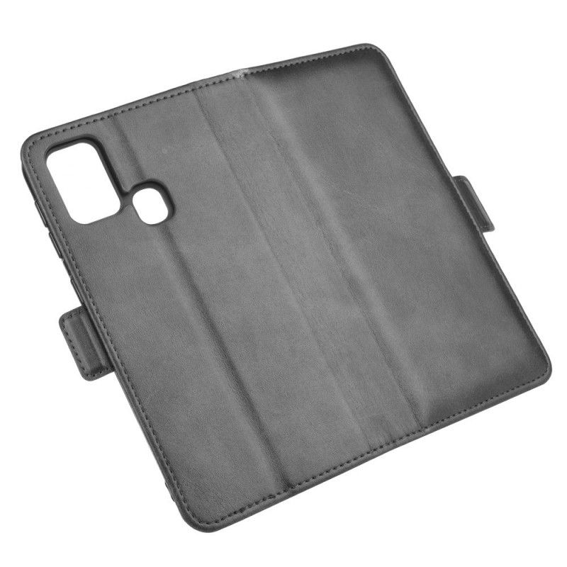 Lederhüllen Samsung Galaxy M31 Schwarz Handyhülle Doppelklappe