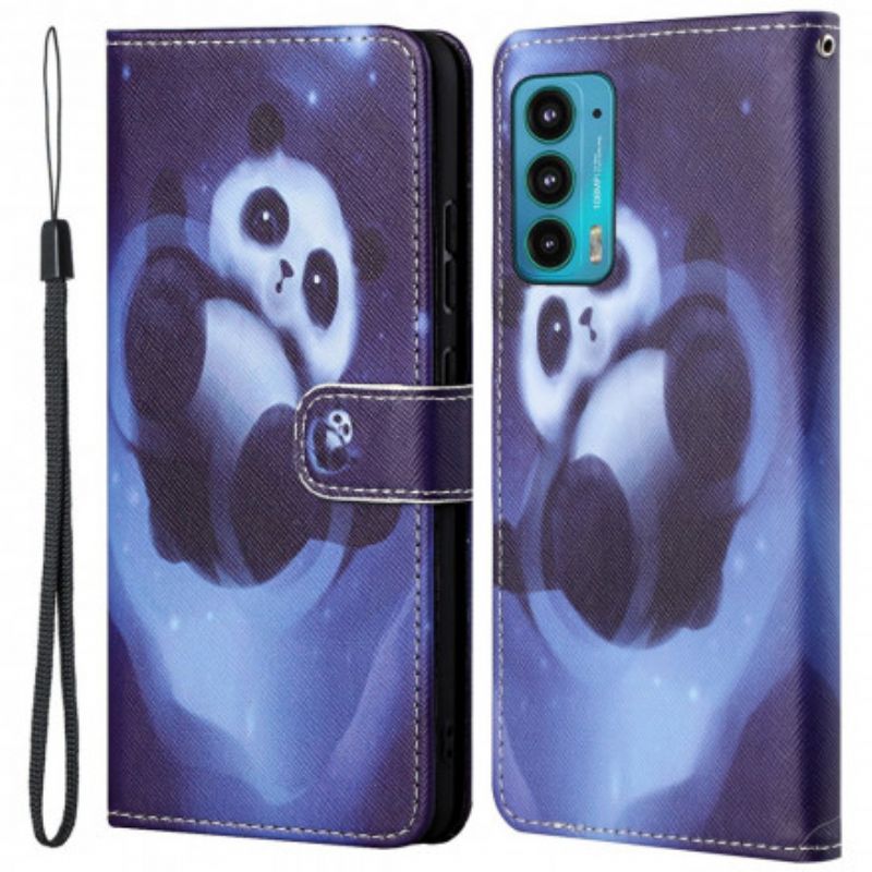 Lederhüllen Für Motorola Edge 20 Panda Space Riemchen