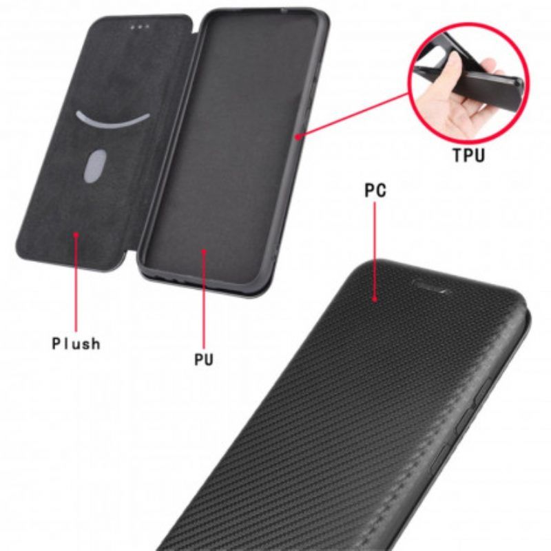 Schutzhülle Für Vivo Y21s Flip Case Farbiges Carbon-silikon