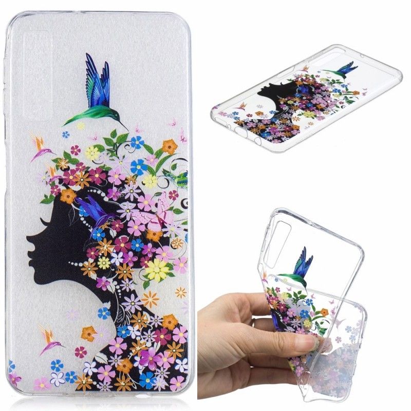 Hülle Für Samsung Galaxy A7 Transparentes Blumenmädchen