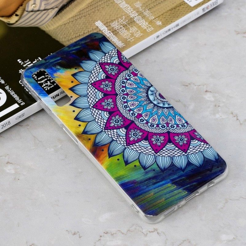 Hülle Samsung Galaxy A7 Fluoreszierendes Farbiges Mandala