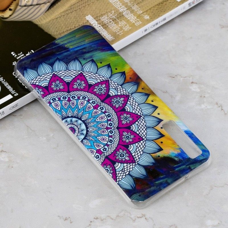 Hülle Samsung Galaxy A7 Fluoreszierendes Farbiges Mandala