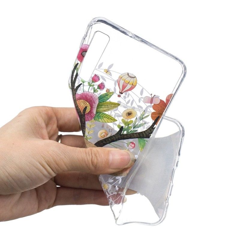 Hülle Samsung Galaxy A7 Handyhülle Durchsichtiger Blütenhirsch