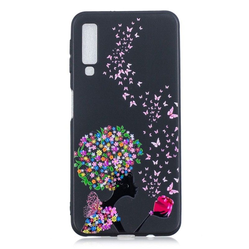 Hülle Samsung Galaxy A7 Handyhülle Frau Mit Geblühtem Kopf