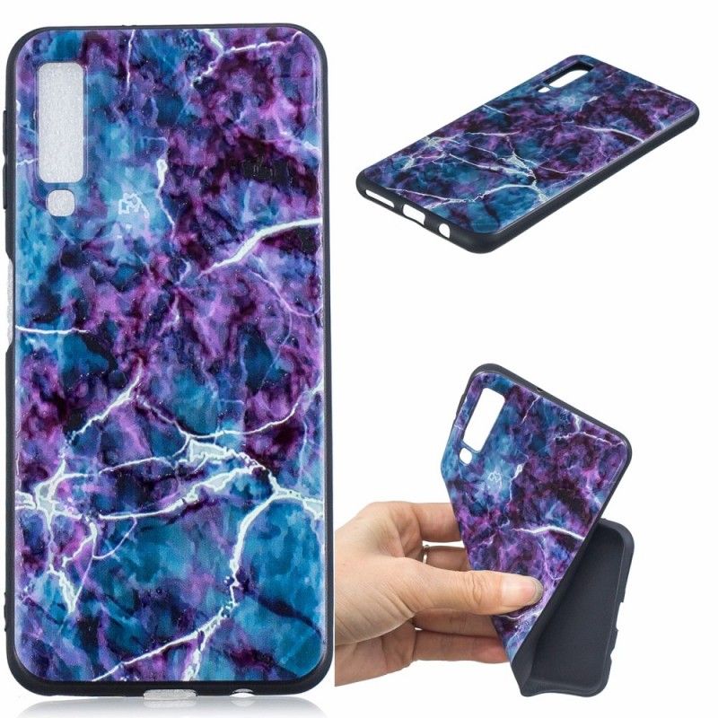 Hülle Samsung Galaxy A7 Lila Marmor