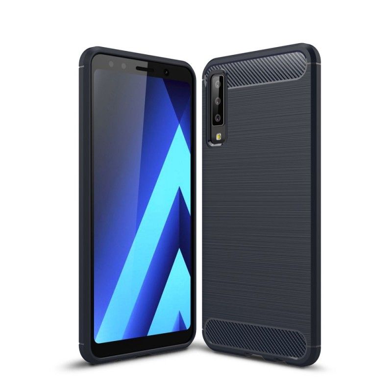 Hülle Samsung Galaxy A7 Schwarz Gebürstete Kohlefaser