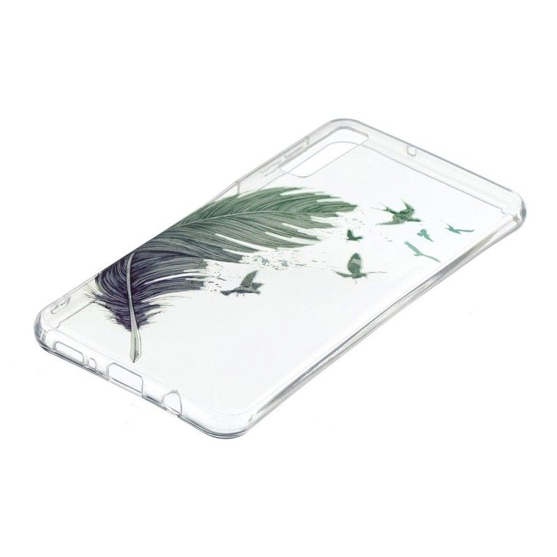 Hülle Samsung Galaxy A7 Transparente Farbige Feder