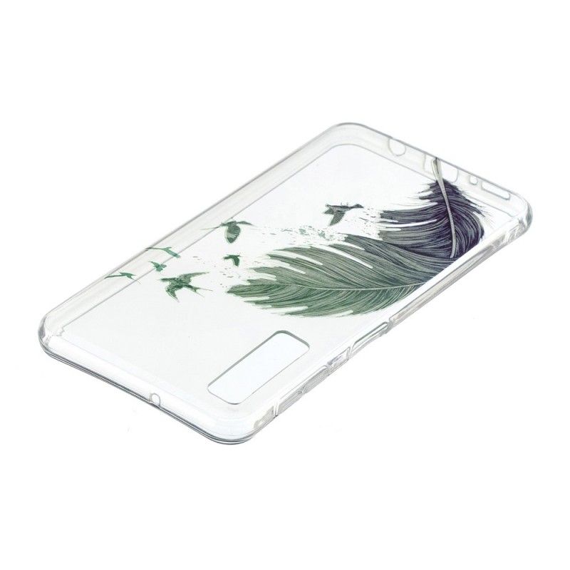 Hülle Samsung Galaxy A7 Transparente Farbige Feder