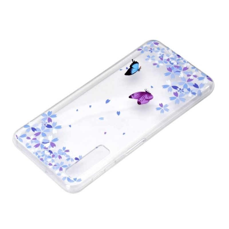 Hülle Samsung Galaxy A7 Transparente Schmetterlinge Und Blumen