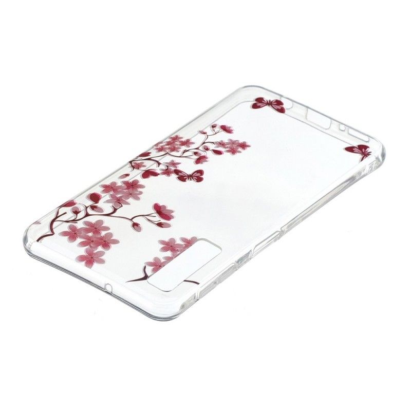 Hülle Samsung Galaxy A7 Transparenter Blühender Baum