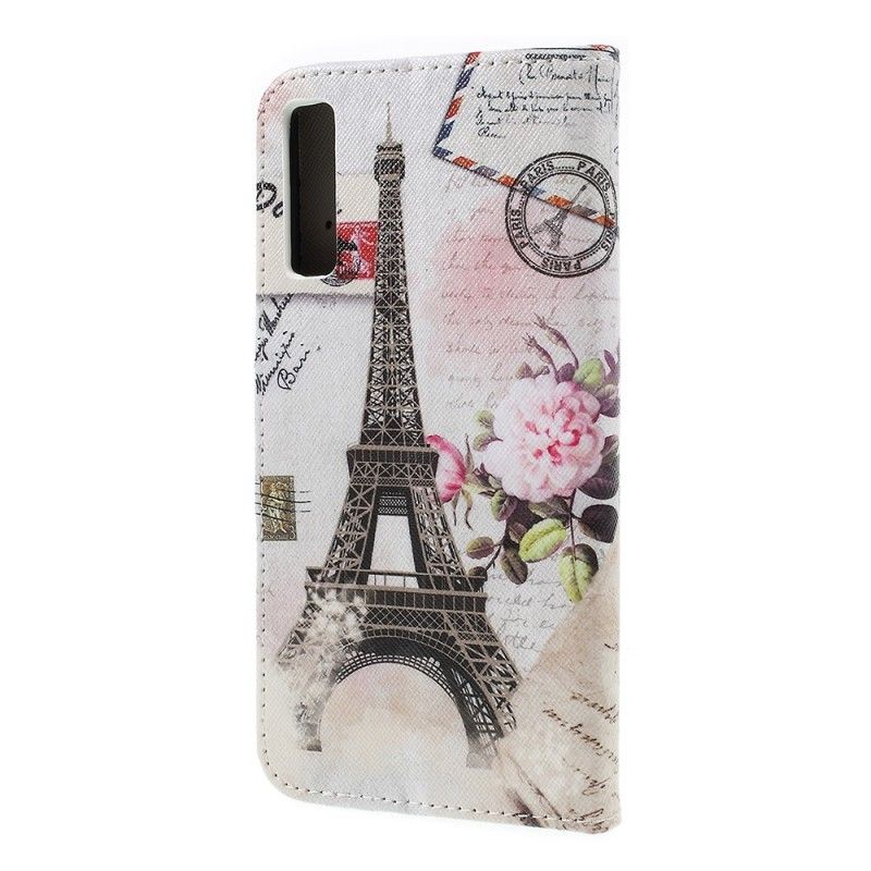 Lederhüllen Samsung Galaxy A7 Retro-Eiffelturm