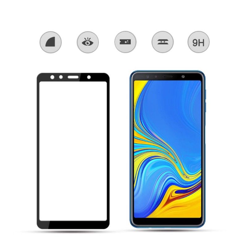 Schutz Aus Gehärtetem Glas Samsung Galaxy A7 Schwarz Mocolo