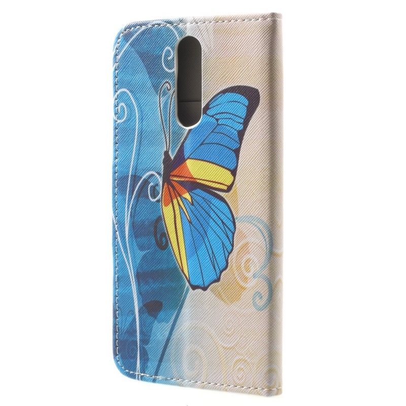 Lederhüllen Für Huawei Mate 10 Lite Hellblau Bunter Schmetterling