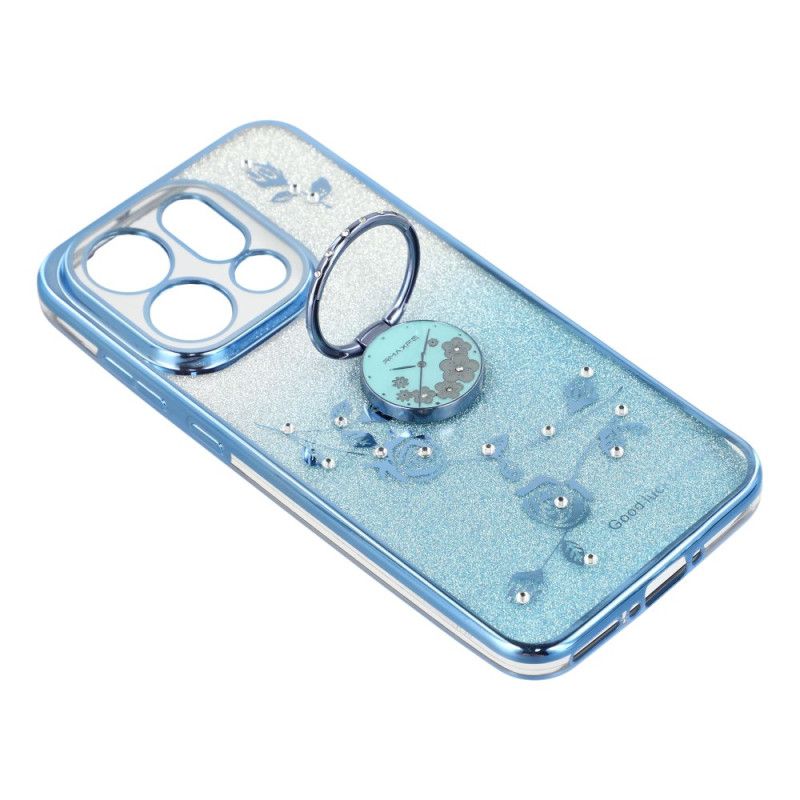 Hülle Für Oppo Find X9 5g Kadem Ringhalter Mit Blumen Und Strasssteinen