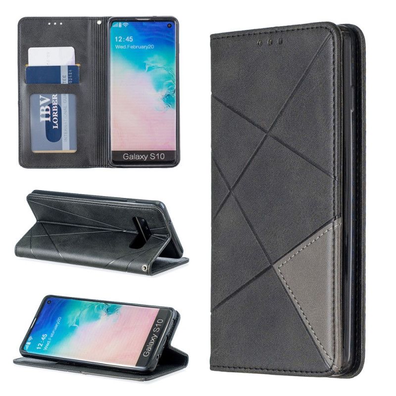 Flip Case Für Samsung Galaxy S10 Schwarz Künstlerstil