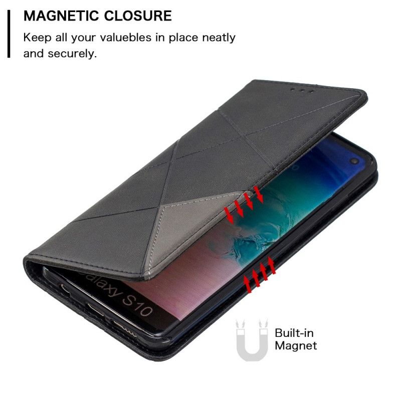 Flip Case Für Samsung Galaxy S10 Schwarz Künstlerstil