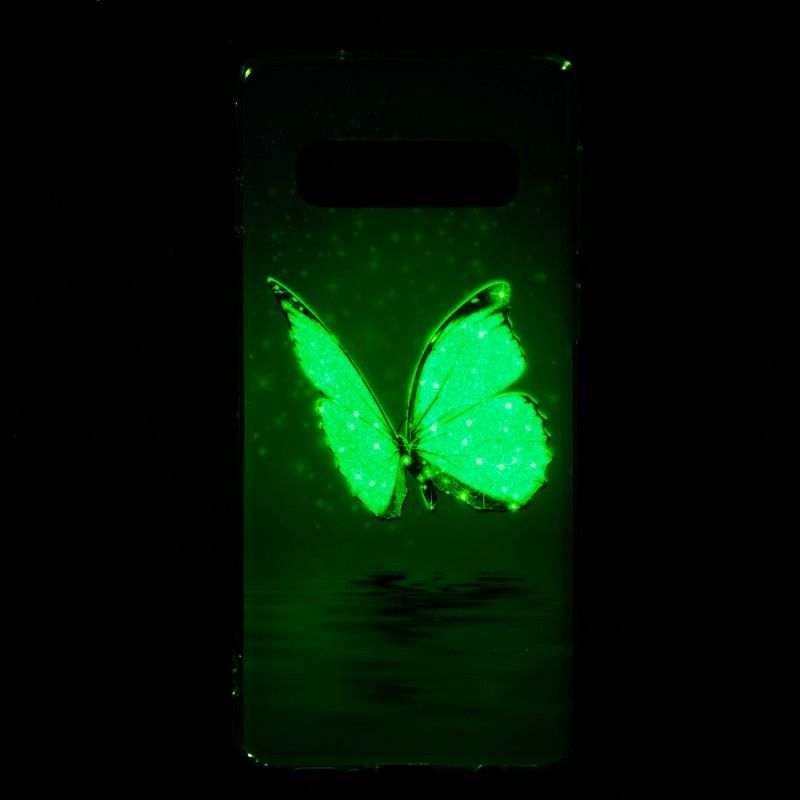 Hülle Für Samsung Galaxy S10 Fluoreszierender Blauer Schmetterling