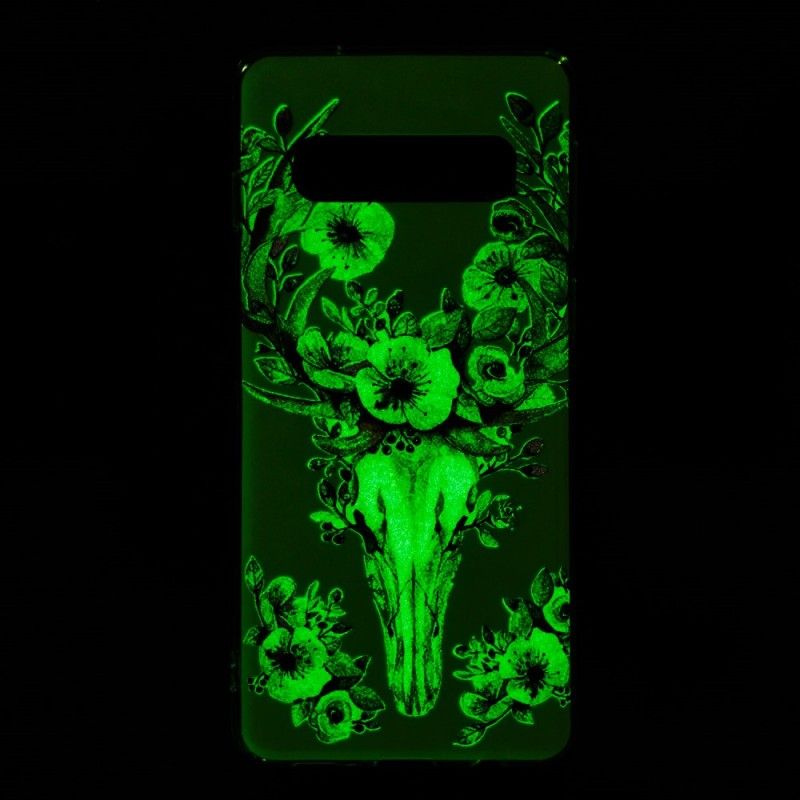 Hülle Samsung Galaxy S10 Fluoreszierender Blühender Elch