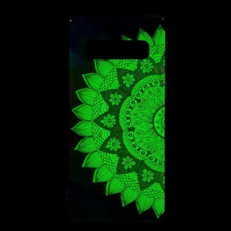 Hülle Samsung Galaxy S10 Fluoreszierendes Farbiges Mandala