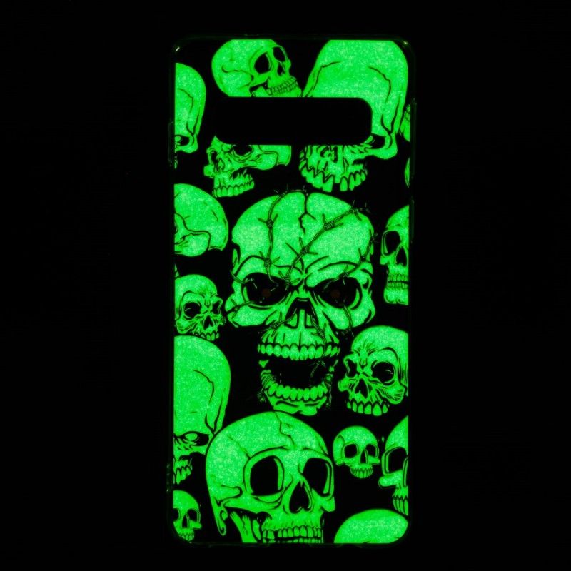 Hülle Samsung Galaxy S10 Handyhülle Aufmerksamkeit Fluoreszierende Schädel