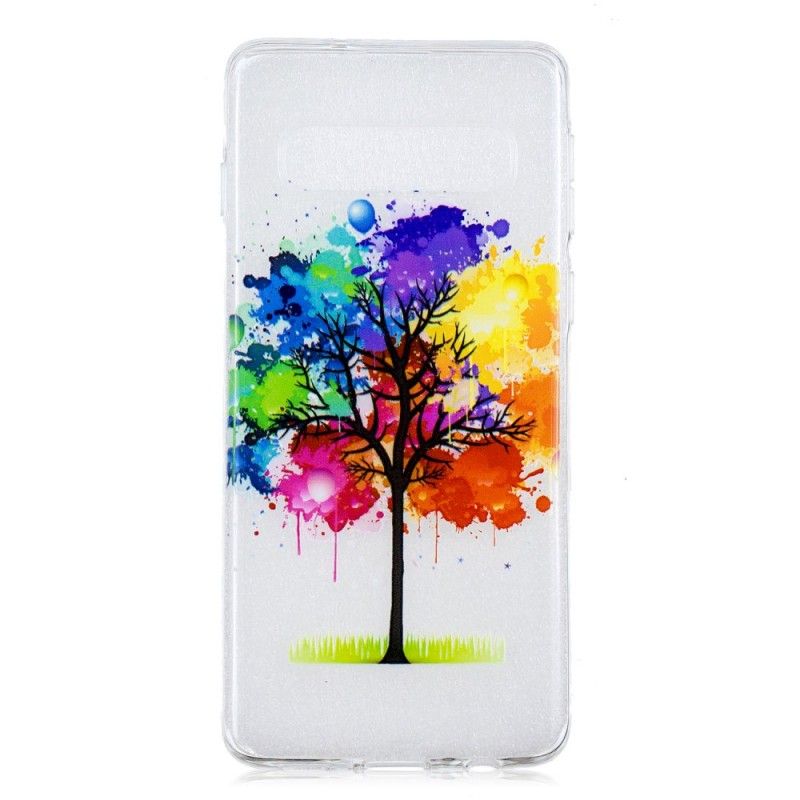 Hülle Samsung Galaxy S10 Handyhülle Transparenter Aquarellbaum