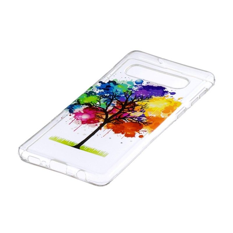 Hülle Samsung Galaxy S10 Handyhülle Transparenter Aquarellbaum