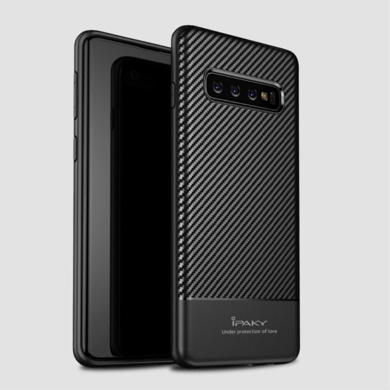 Hülle Samsung Galaxy S10 Schwarz Ipaky Kohlefaser