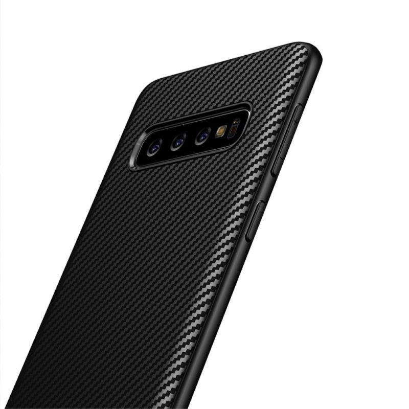 Hülle Samsung Galaxy S10 Schwarz Ipaky Kohlefaser