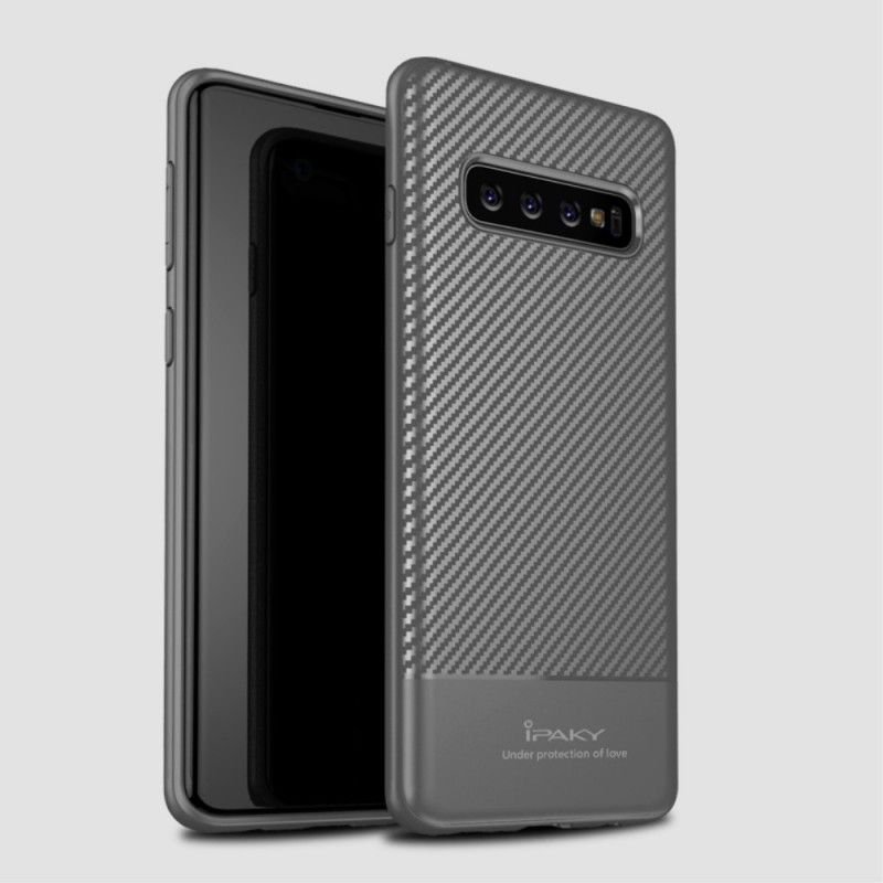 Hülle Samsung Galaxy S10 Schwarz Ipaky Kohlefaser